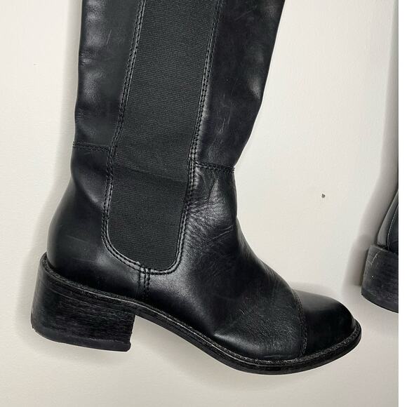 BCBG Judie Black Leather Riding Boot Size 7 - Picture 3 of 10